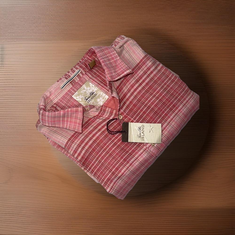 Tasso Elba Island‎ Mens Coral Button Down Casual Shirt Size XL